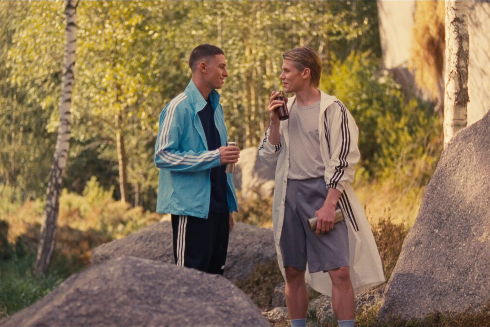 Friends laughing together outdoors, part of the Thunder Honey community across the Nordics