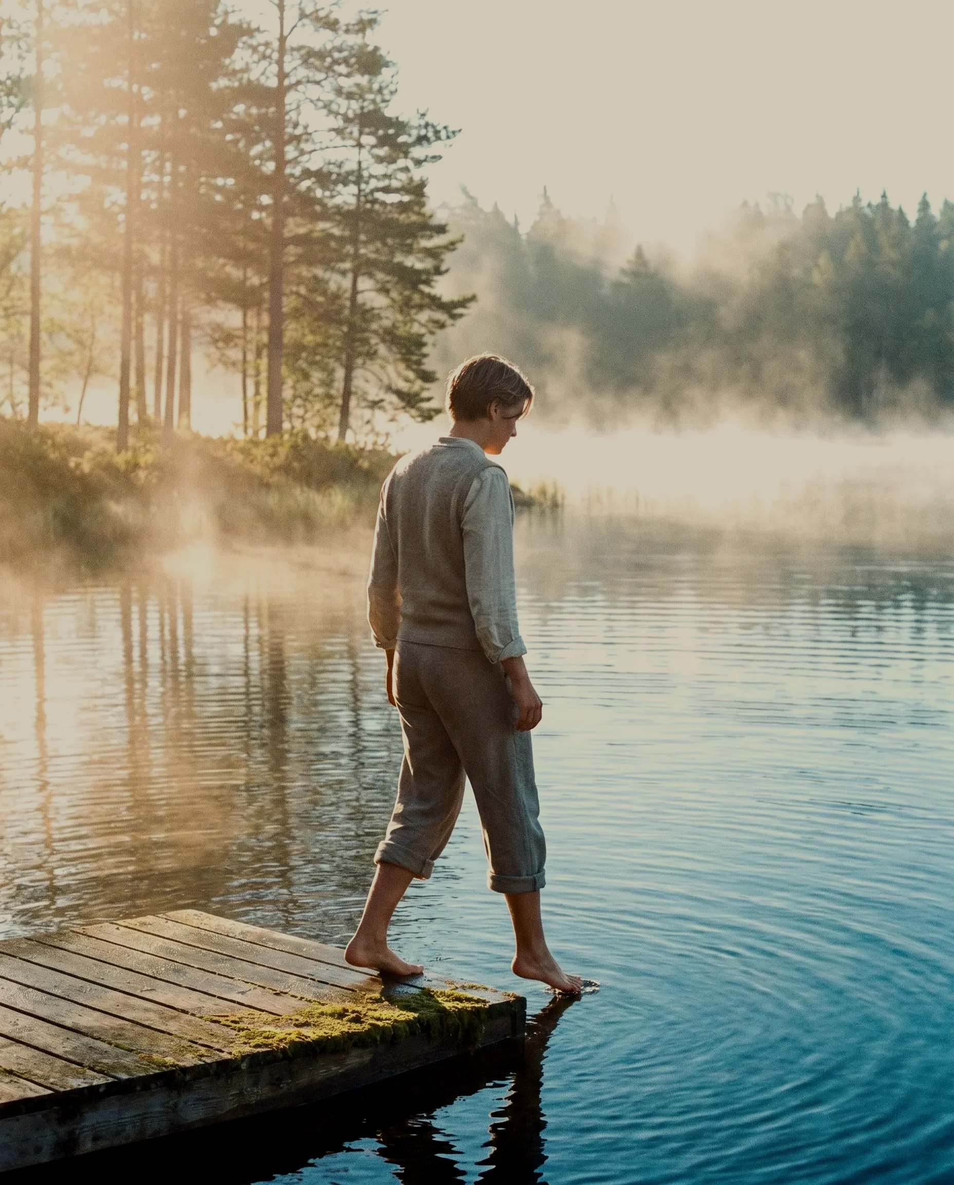 A cold plunge in a Nordic setting