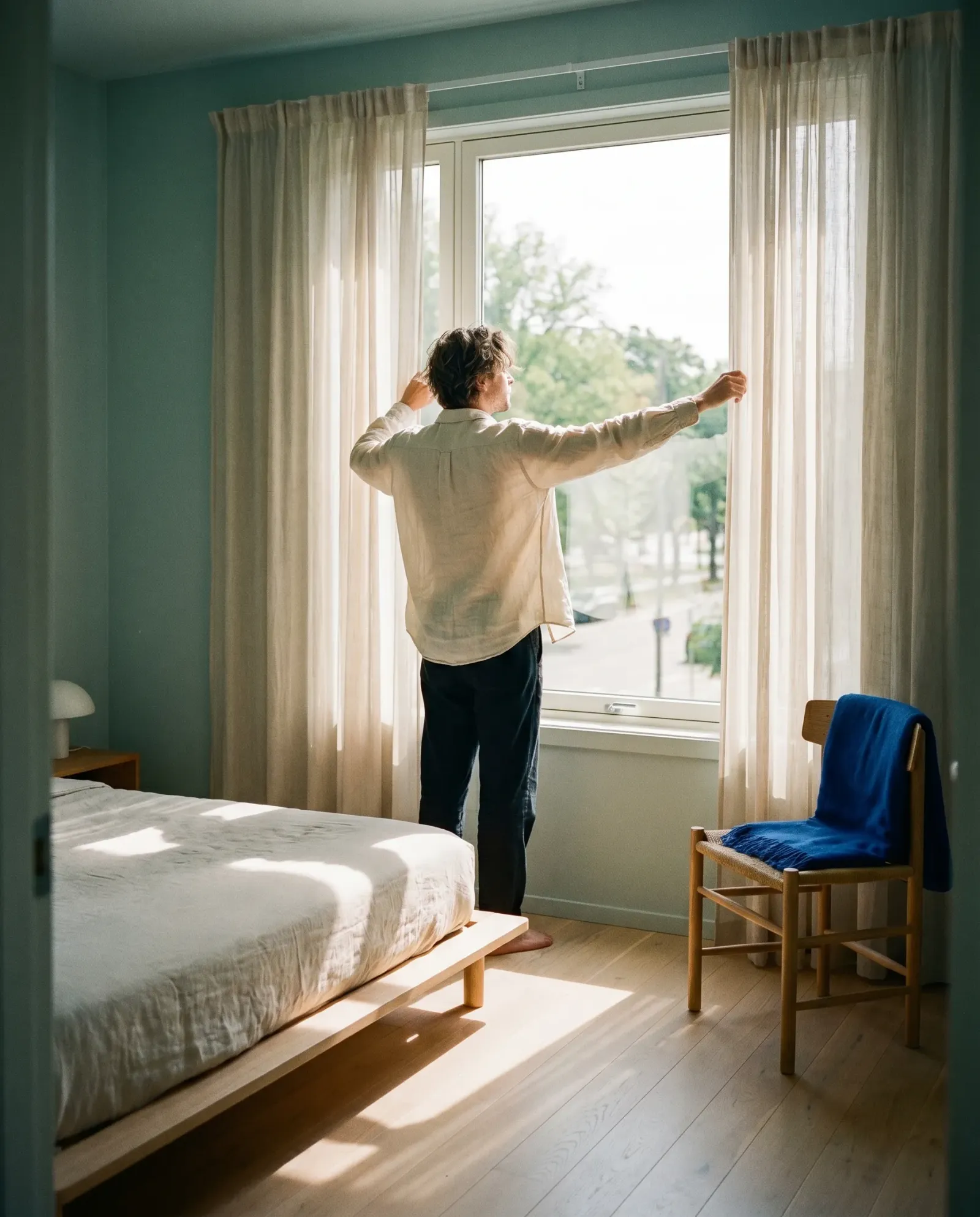 A calm morning routine in soft light