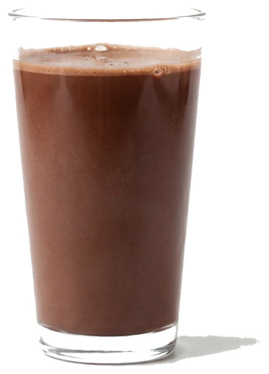 A glass of Thunder Honey cacao, the color of homemade hot chocolate