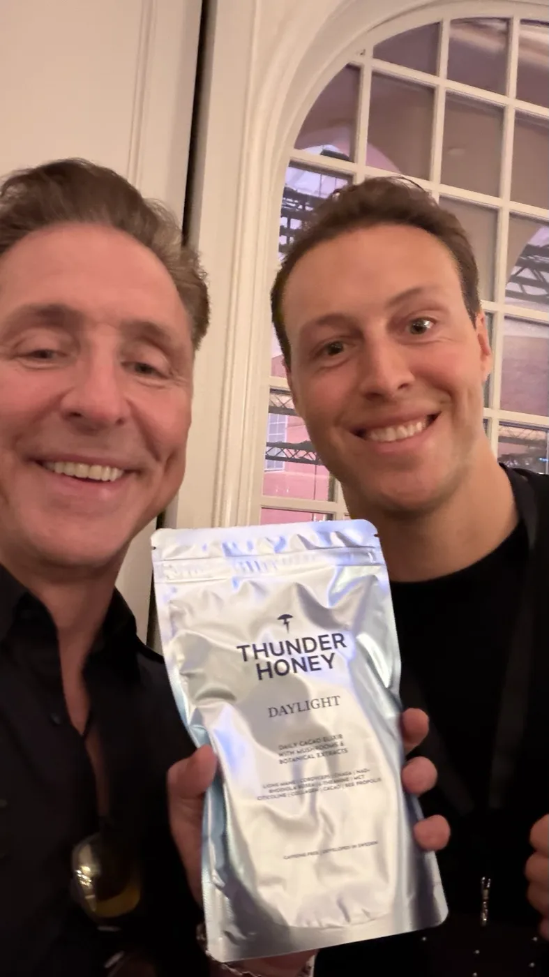Thunder Honey pouch in warm event lighting